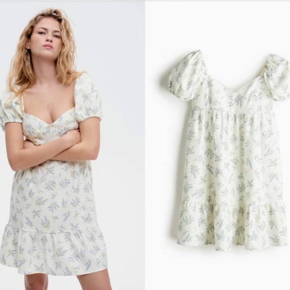 Puffed sleeved dress. H&M. Size S. New without tag